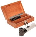 52-664-609: 10X magnifier pocket optical compactor set with 9 reticles and Illuminator attachment, all in compact case.