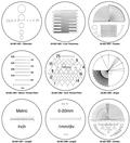 Set of 9 reticles.