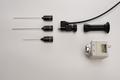 Zibra Milliscope II - Modular Boroscope System shown with rigid boroscope, video connector, eye piece and CCD camera