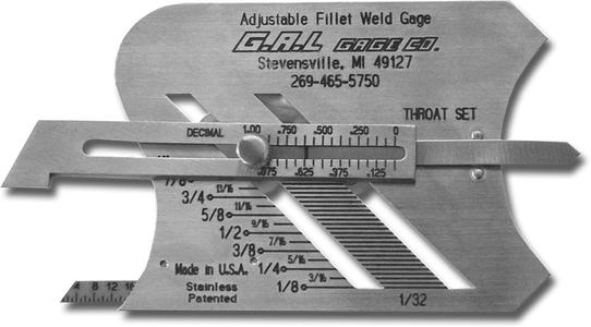 GAL Gage Adjustable fillet weld gage