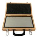 ASME N-625 reference plate, carbon steel 1018, with wood case